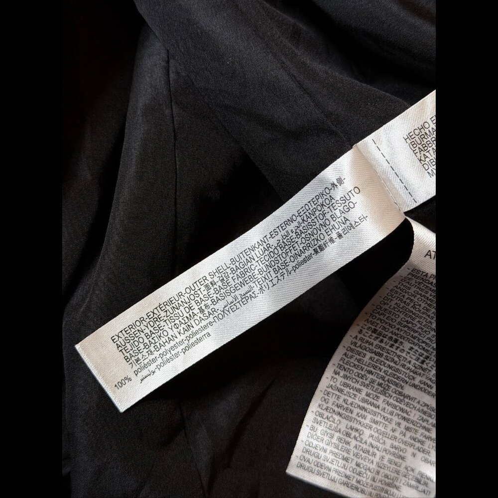 New Zara Jacket Large Womens Black Vegan Leather Cut Out Trench Double-Breasted - Picture 9 of 10